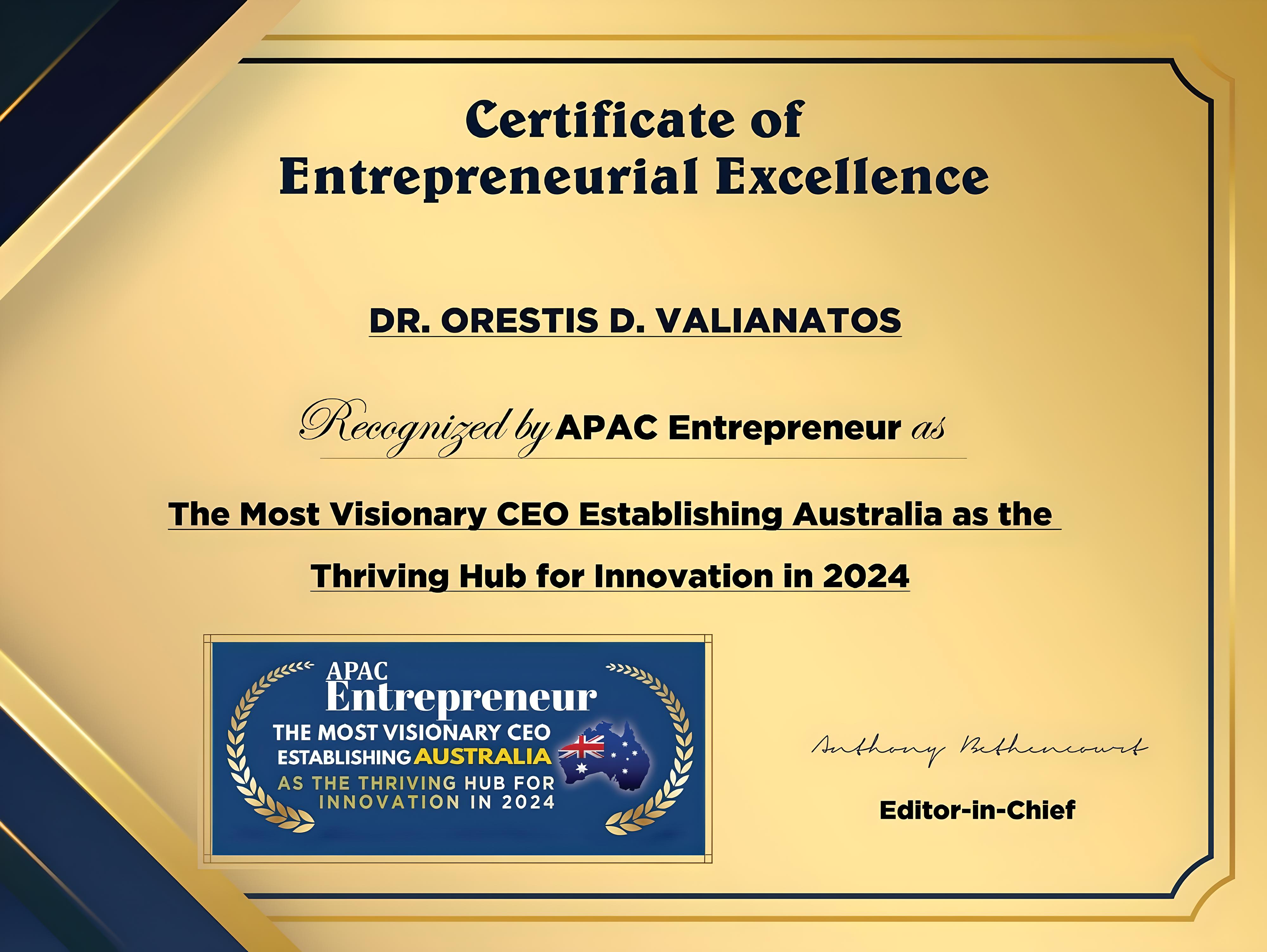 Certificate of Excellence